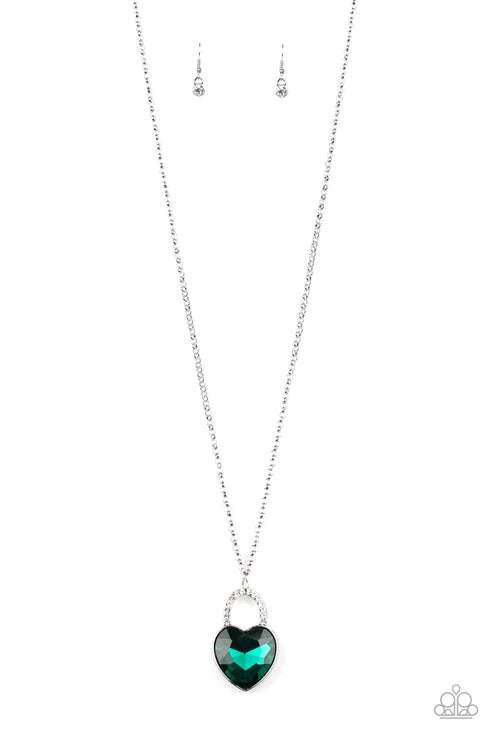 Paparazzi ♥ Locked in Love - Green ♥ Necklace