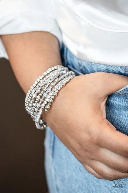 Paparazzi ♥ ICE Knowing You - Silver ♥ Bracelet