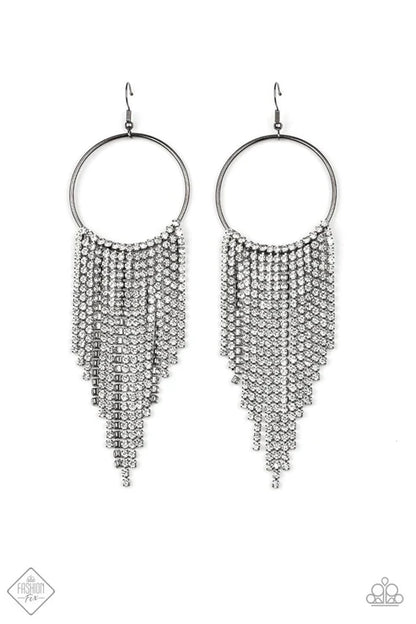 Paparazzi ♥ Streamlined Shimmer - Black ♥ Earrings