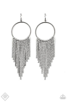 Paparazzi ♥ Streamlined Shimmer - Black ♥ Earrings