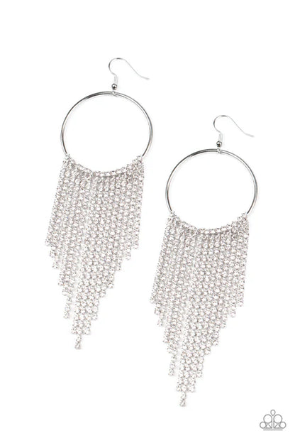 Paparazzi ♥ Streamlined Shimmer - White ♥ Earrings