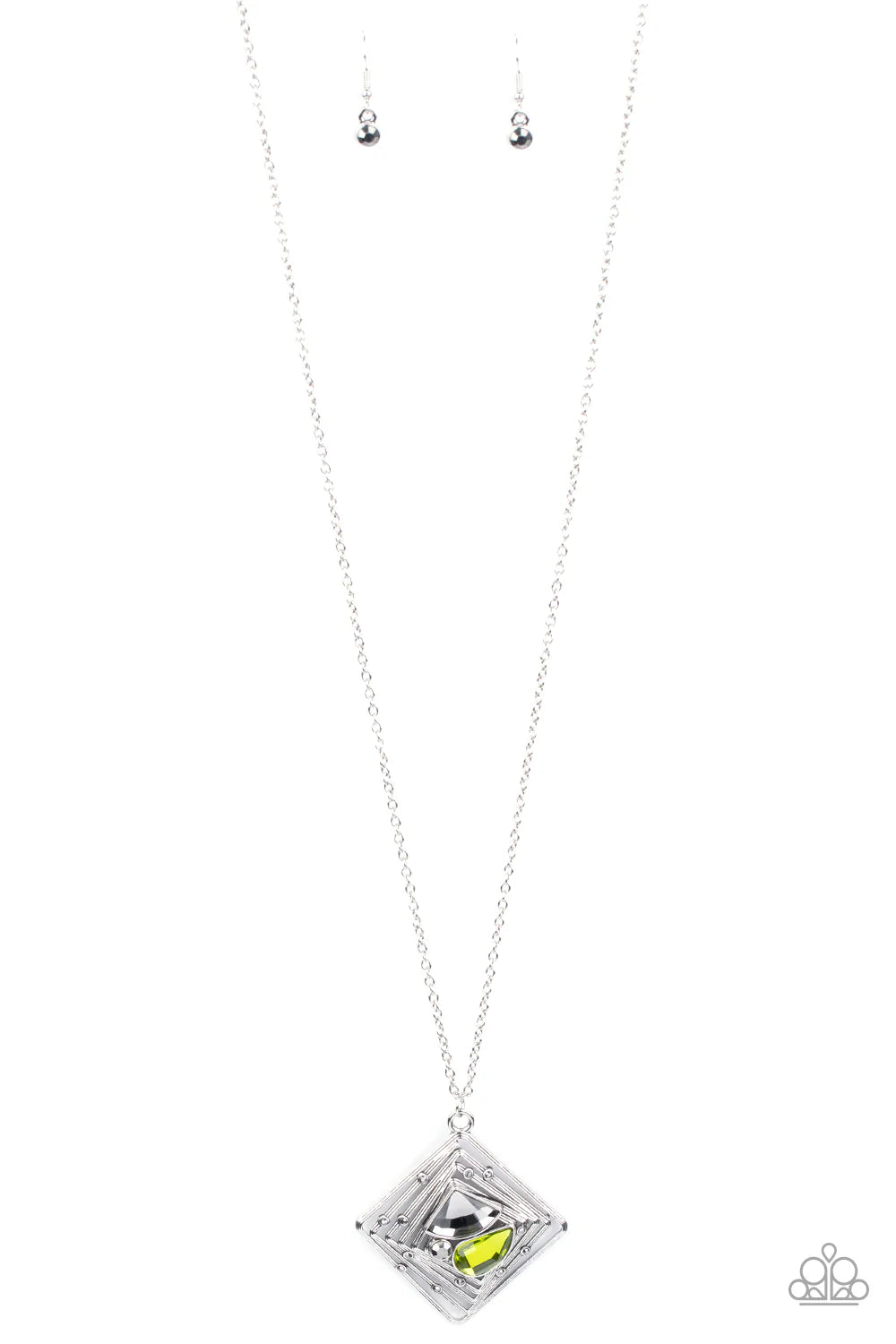 Paparazzi ♥ Timelessly Tilted - Green ♥ Necklace