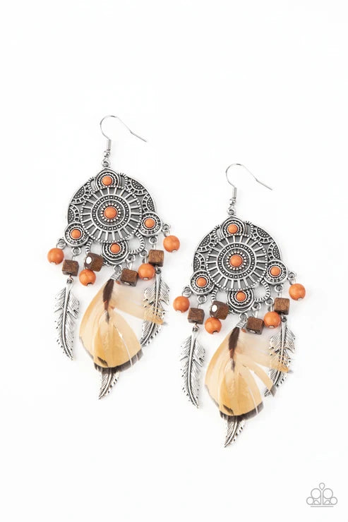 Paparazzi ♥ Desert Plains - Orange ♥ Earrings