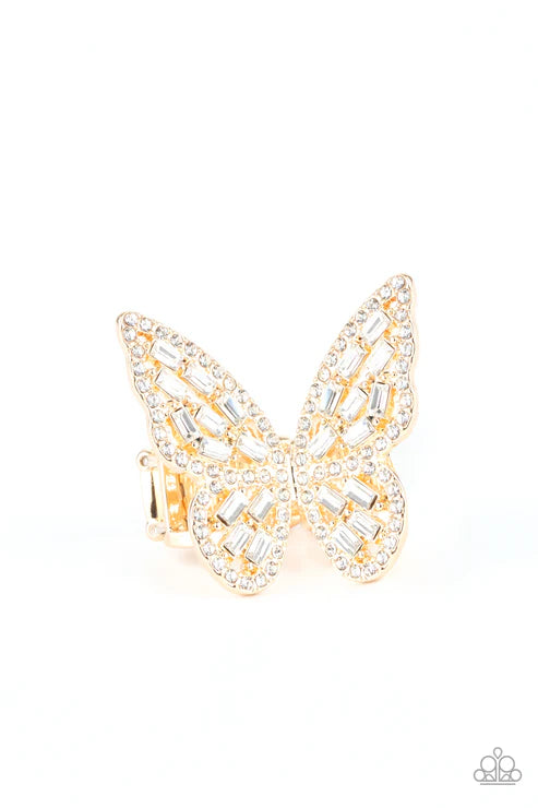 Paparazzi ♥ Flauntable Flutter - Gold ♥ Ring