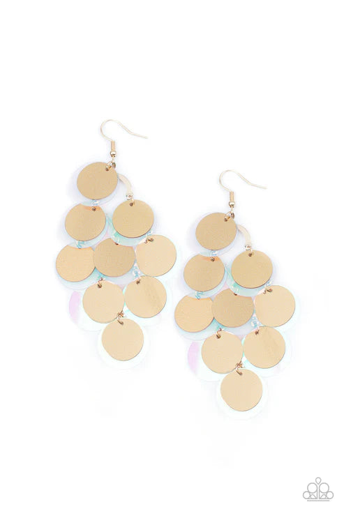Paparazzi ♥ Sequin Seeker - Sequin -Gold ♥ Earrings
