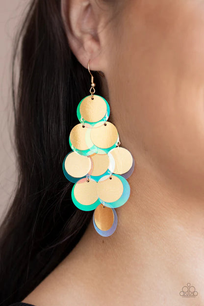 Paparazzi ♥ Sequin Seeker - Sequin -Gold ♥ Earrings