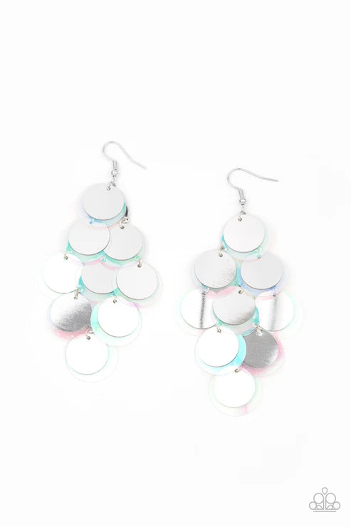 Paparazzi ♥ Sequin Seeker - Silver ♥ Earrings