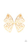 Paparazzi ♥ Butterfly Frills - Gold ♥ Post Earrings