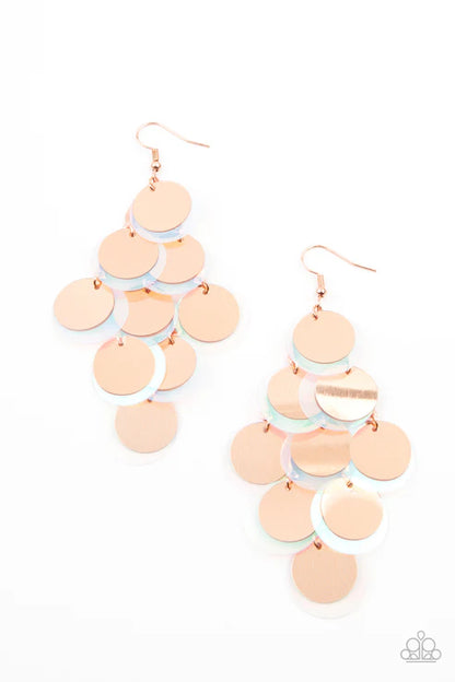 Paparazzi ♥ Sequin Seeker - Copper ♥ Earrings