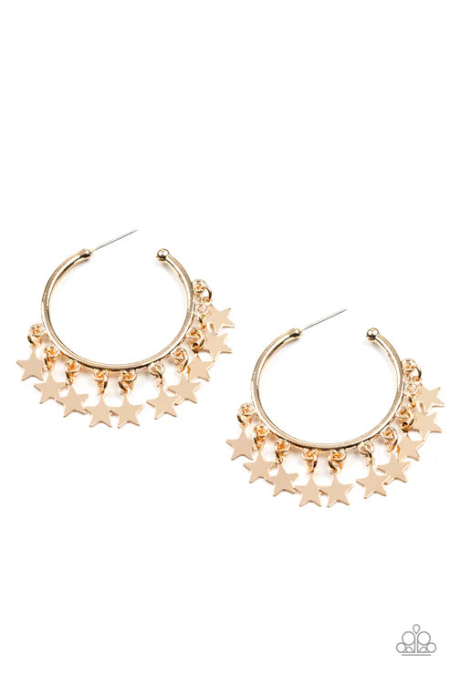 Paparazzi ♥ Happy Independence Day - Gold ♥ Earrings