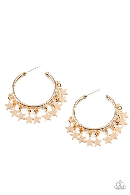 Paparazzi ♥ Happy Independence Day - Gold ♥ Earrings