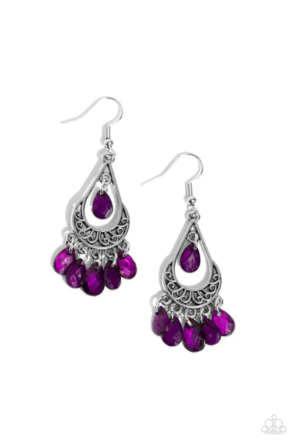 Paparazzi ♥ Beachside Ballroom - Purple ♥ Earrings