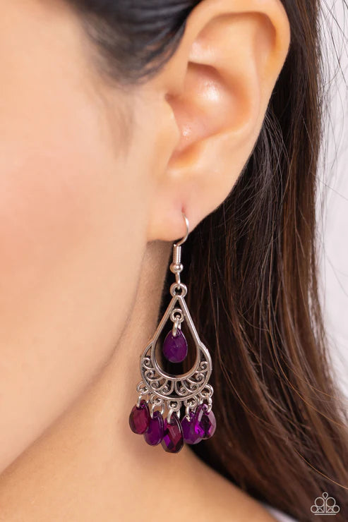 Paparazzi ♥ Beachside Ballroom - Purple ♥ Earrings