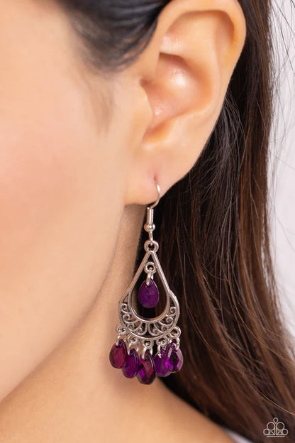 Paparazzi ♥ Beachside Ballroom - Purple ♥ Earrings