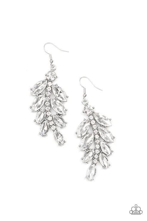 Paparazzi ♥ Ice Garden Gala - White ♥ Earrings