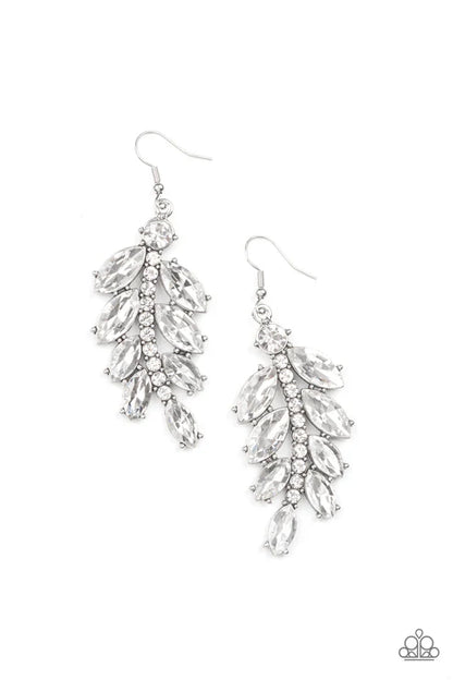 Paparazzi ♥ Ice Garden Gala - White ♥ Earrings