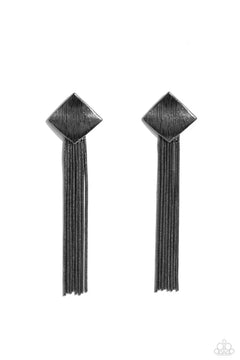 Paparazzi ♥ Experimental Elegance - Black ♥ Post Earrings