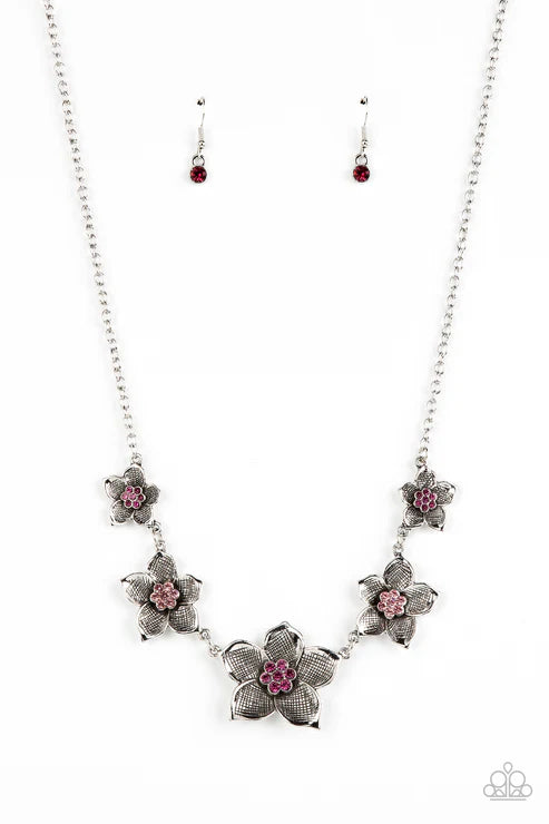 Paparazzi ♥ Wallflower Wonderland - Pink ♥ Necklace