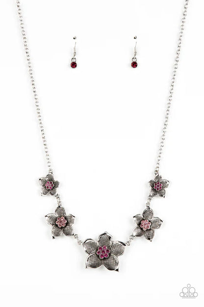 Paparazzi ♥ Wallflower Wonderland - Pink ♥ Necklace