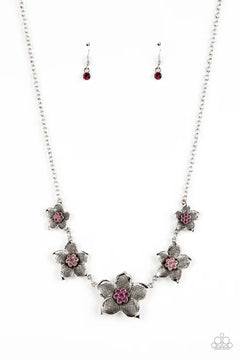 Paparazzi ♥ Wallflower Wonderland - Pink ♥ Necklace