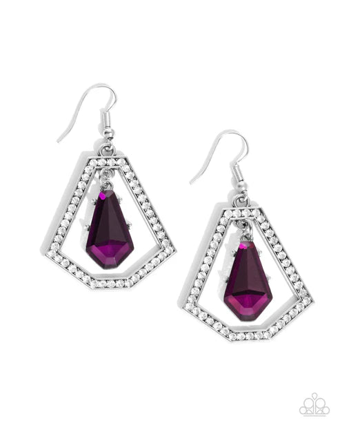 Paparazzi ♥ Poshly Photogenic - Purple ♥ Earrings