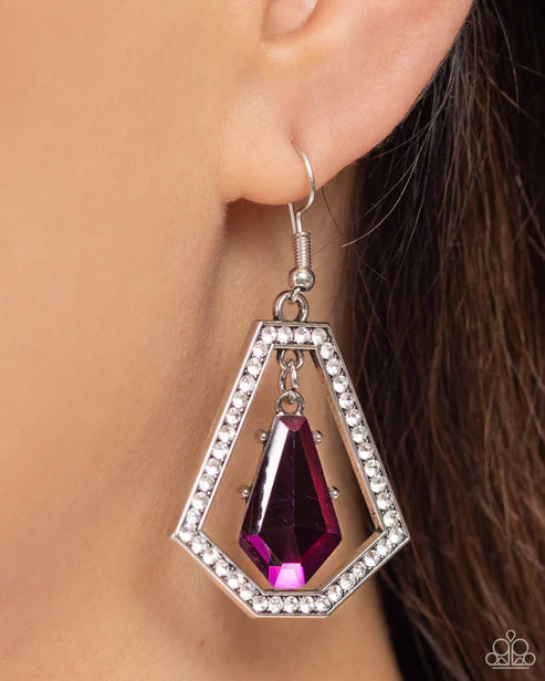 Paparazzi ♥ Poshly Photogenic - Purple ♥ Earrings