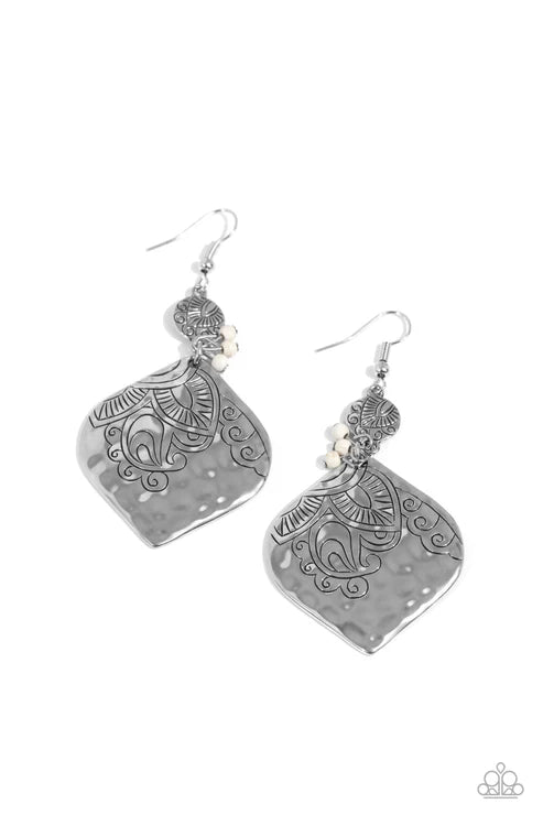Paparazzi ♥ Tropical Terrace - White ♥ Earrings