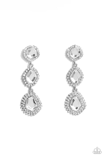Paparazzi ♥ Prove Your ROYALTY - White ♥ Post Earrings