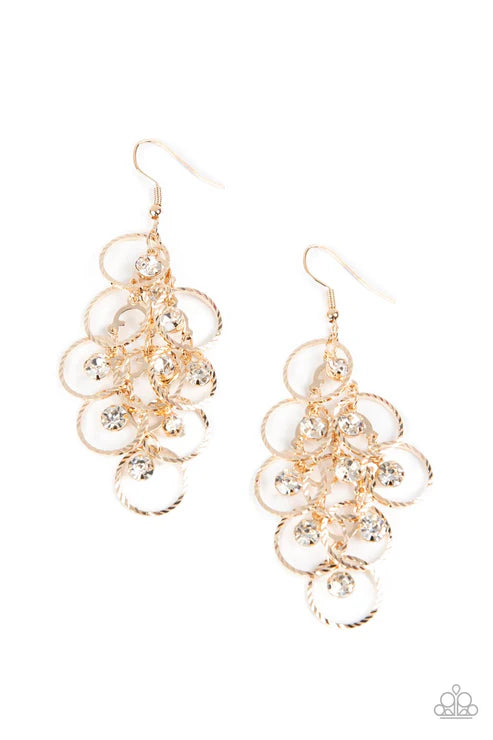 Paparazzi ♥ Head Rush - Gold ♥ Earrings