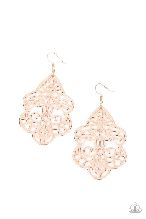 Paparazzi ♥ Festive Foliage - Rose Gold ♥ Earrings