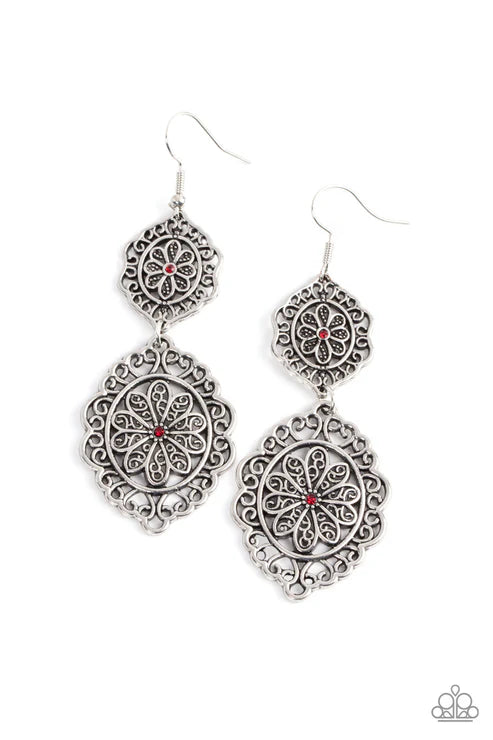 Paparazzi ♥ Floral Favorite - Red ♥ Earrings
