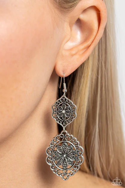 Paparazzi ♥ Floral Favorite - White ♥ Earrings