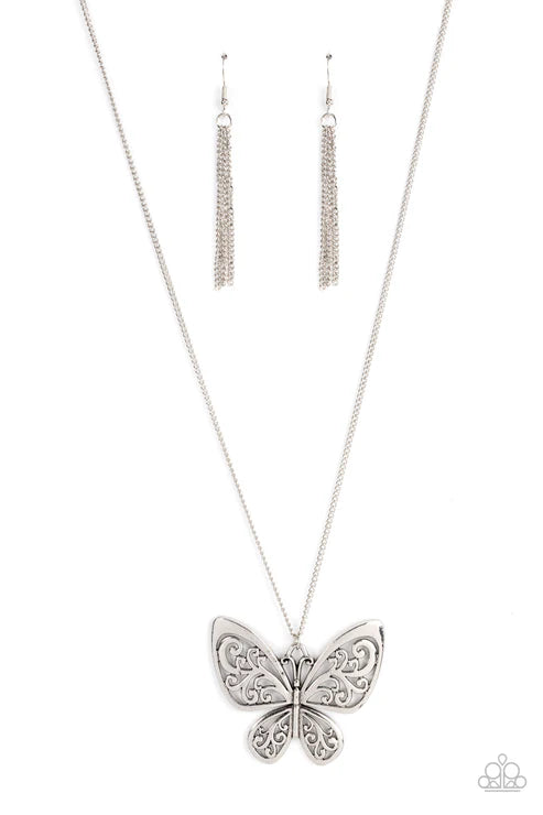 Paparazzi ♥ Butterfly Boutique - Silver ♥ Necklace