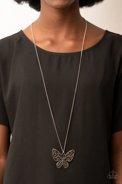 Paparazzi ♥ Butterfly Boutique - Silver ♥ Necklace