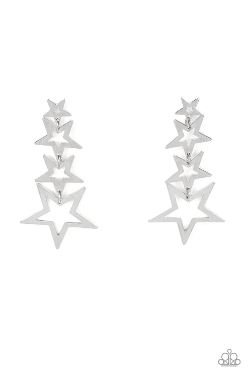 Paparazzi ♥ Superstar Crescendo - Silver ♥ Post Earrings