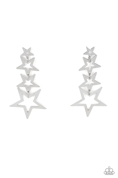 Paparazzi ♥ Superstar Crescendo - Silver ♥ Post Earrings