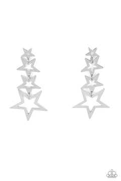 Paparazzi ♥ Superstar Crescendo - Silver ♥ Post Earrings