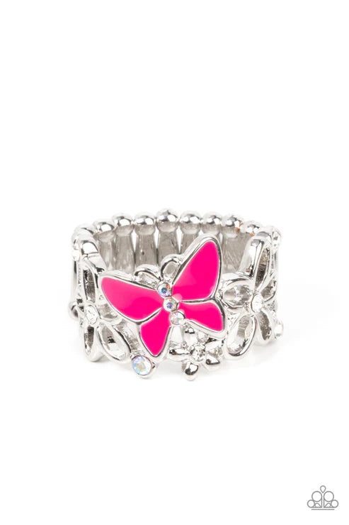 Paparazzi ♥ All FLUTTERED Up - Pink ♥ Ring