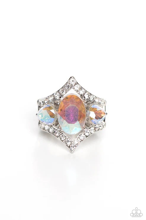 Paparazzi ♥ Bow Down to Dazzle - White ♥ Ring
