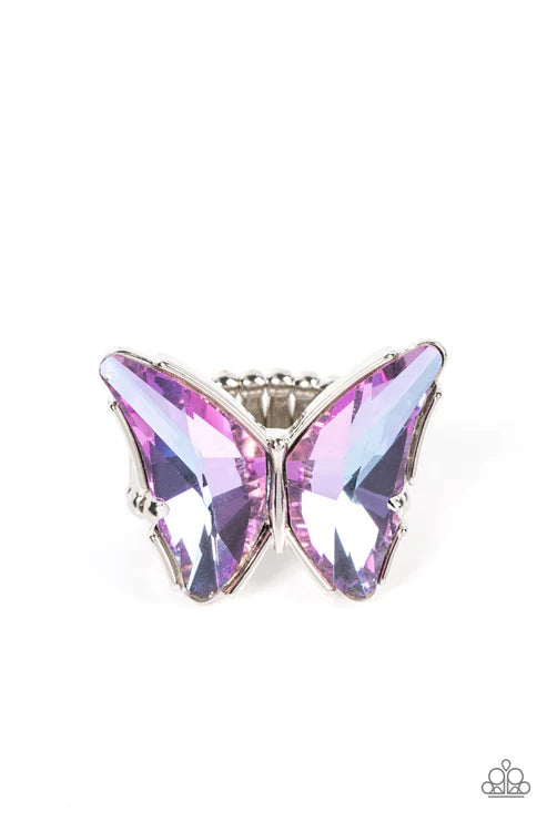 Paparazzi ♥ Fluorescent Flutter - Purple ♥ Ring