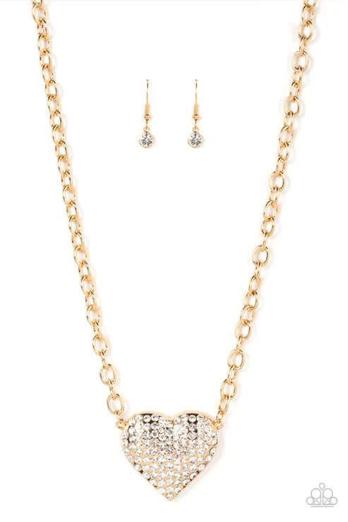 Paparazzi ♥ Heartbreakingly Blingy - Gold ♥ Necklace