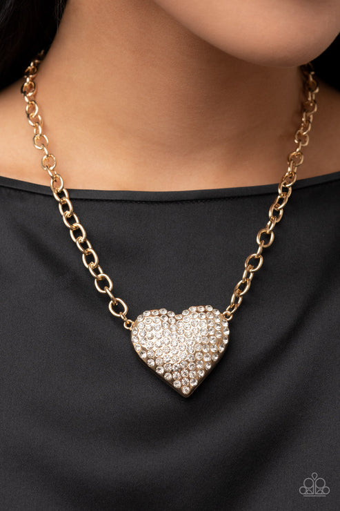 Paparazzi ♥ Heartbreakingly Blingy - Gold ♥ Necklace