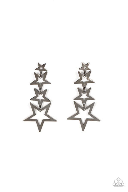Paparazzi ♥ Superstar Crescendo - Black ♥ Post Earrings