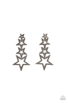 Paparazzi ♥ Superstar Crescendo - Black ♥ Post Earrings