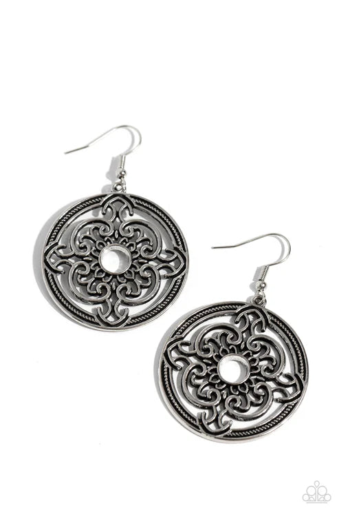 Paparazzi ♥ Mandala Meditation - Silver ♥ Earrings