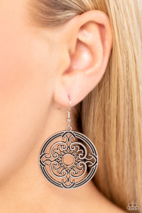 Paparazzi ♥ Mandala Meditation - Silver ♥ Earrings