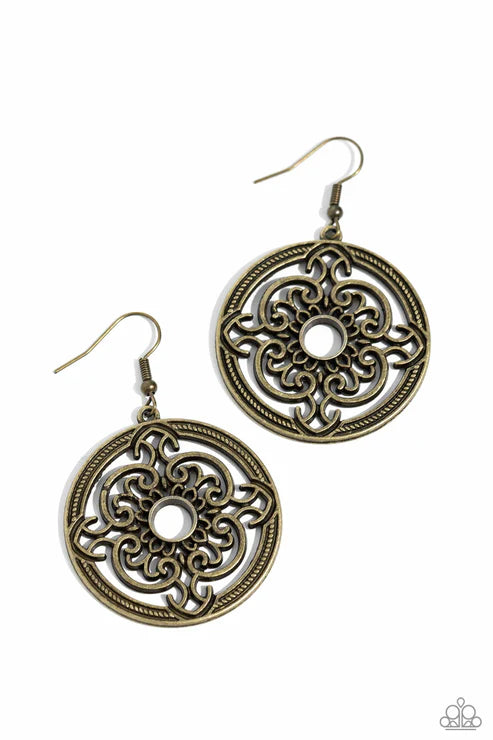 Paparazzi ♥ Mandala Meditation - Brass ♥ Earrings