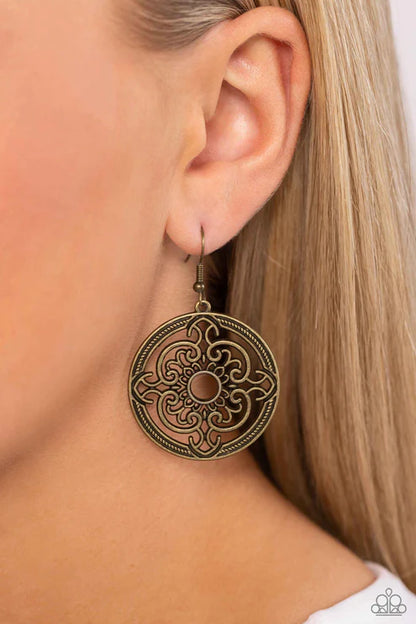 Paparazzi ♥ Mandala Meditation - Brass ♥ Earrings