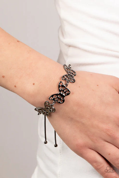Paparazzi ♥ Put a WING on It - Black ♥ Bracelet