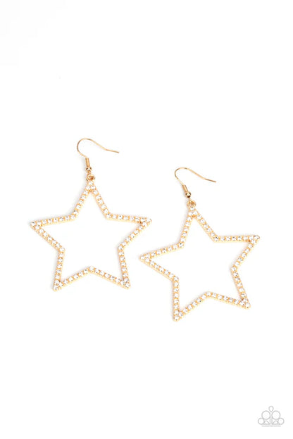 Paparazzi ♥ Supernova Sparkle - Gold ♥ Earrings